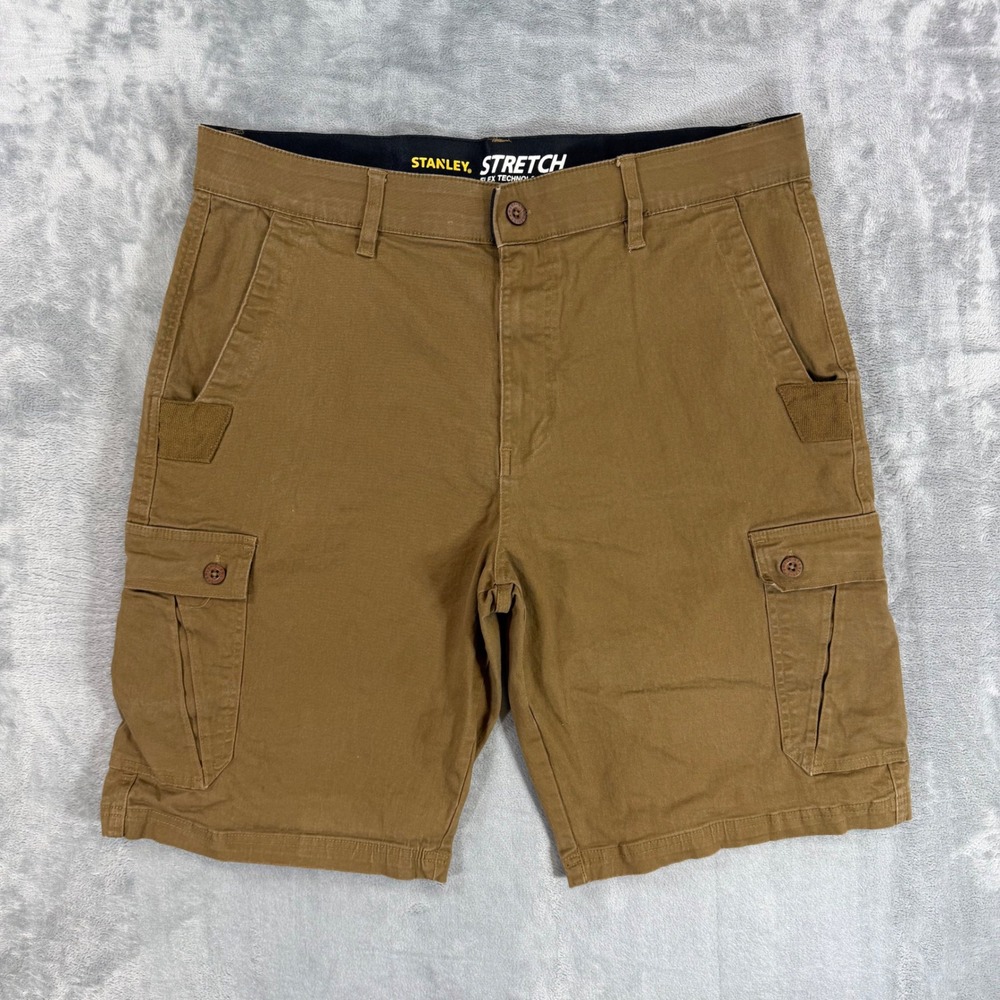 Stanley Cargo Shorts Men's Size 36 Brown Stretch Flex Technology Utility Cotton